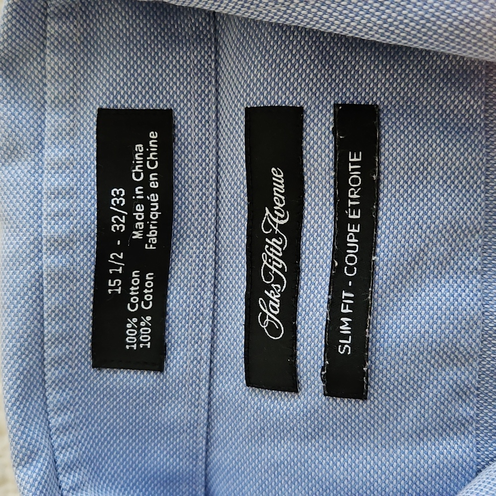 Saks Fifth Avenue Slim Fit Button-down Shirt 15 1/2 - 32/33 - Picture 2 of 9